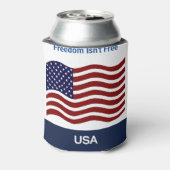 米国国旗のパーソナライズ名&文字Tall Seltzer 缶クーラー (缶裏面)
