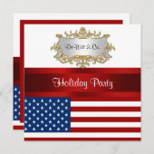 米国国旗のパーティの招待状赤白青 招待状 (正面/裏面)