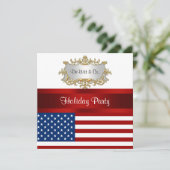 米国国旗のパーティの招待状赤白青 招待状 (スタンド正面)