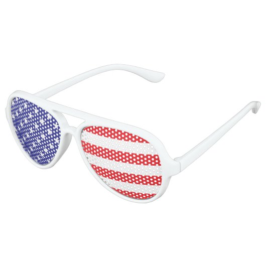 米国国旗のパーティーグラス アビエーターサングラス (アングル)