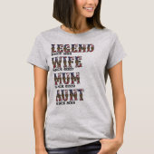 米国国旗のヒョウ柄の伝説おばさん母の日 Tシャツ (正面)