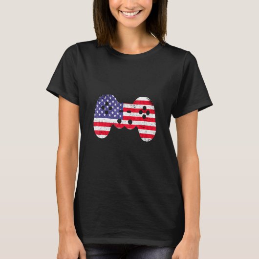 米国国旗のビデオゲーム少年たち7月の男の子4thゲーム tシャツ (正面)
