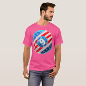 米国国旗のビリヤード選手(7月4日) Tシャツ (正面フル)