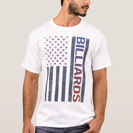 米国国旗のビリヤード Tシャツ (正面)