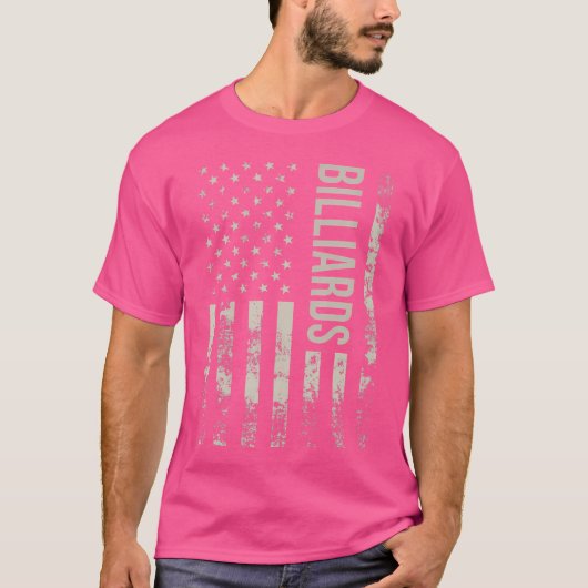 米国国旗のビリヤード Tシャツ (正面)