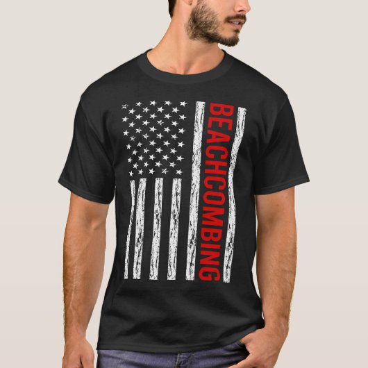米国国旗のビーチコーミングビーチコーマー Tシャツ (正面)