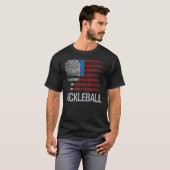 米国国旗のピックボール選手パドルボール愛好家_1 Tシャツ (正面フル)