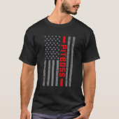 米国国旗のピットボス米国国旗のヴィンテージ男性へパパ Tシャツ (正面)