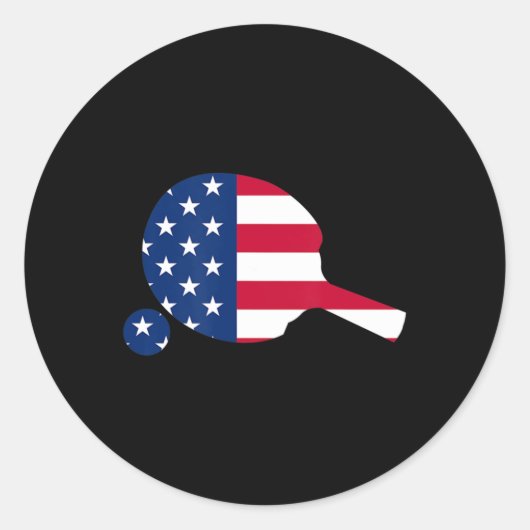 米国国旗のピンポン卓球選手の装備 ラウンドシール (正面)