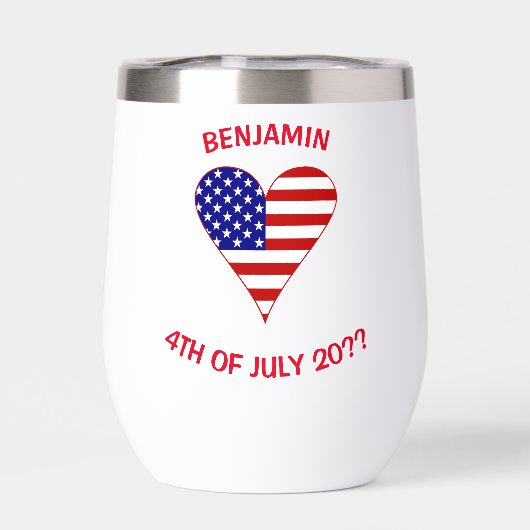 米国国旗のファンキーハート (背面)