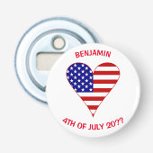 米国国旗のファンキーハート 栓抜き (正面)