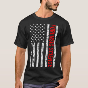 米国国旗のフォレンジックサイエンスフォレンジック Tシャツ