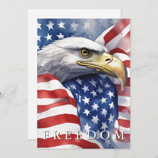 米国国旗のフリーダムやる気を起こさせるイーグル シーズンカード (正面/裏面)