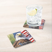 米国国旗のフリーダムやる気を起こさせるイーグル スクエアペーパーコースター (インサイチュ)