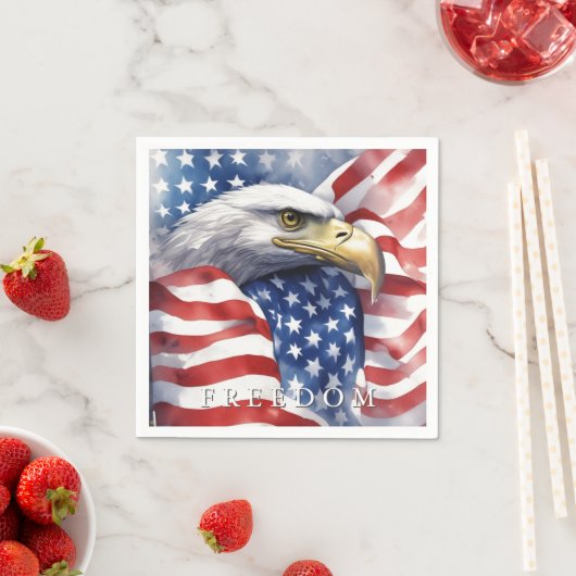 米国国旗のフリーダムやる気を起こさせるイーグル スタンダードカクテルナプキン (インサイチュ)