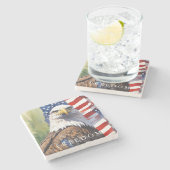 米国国旗のフリーダムやる気を起こさせるイーグル ストーンコースター (横)