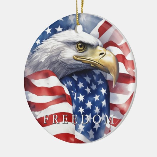 米国国旗のフリーダムやる気を起こさせるイーグル セラミックオーナメント (左)