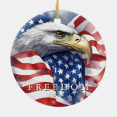 米国国旗のフリーダムやる気を起こさせるイーグル セラミックオーナメント (裏面)