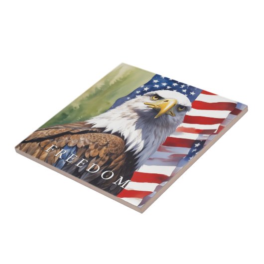 米国国旗のフリーダムやる気を起こさせるイーグル タイル (側面)