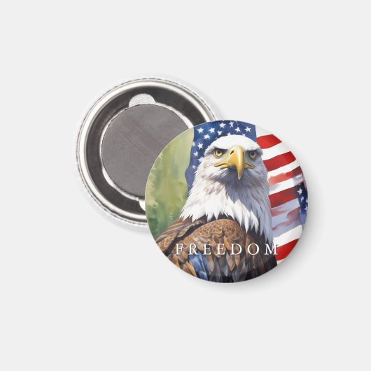 米国国旗のフリーダムやる気を起こさせるイーグル マグネット (正面/裏面)