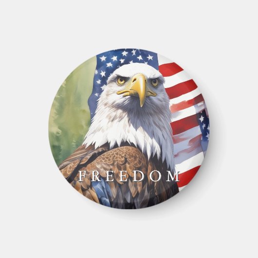 米国国旗のフリーダムやる気を起こさせるイーグル マグネット (正面)