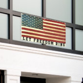 米国国旗のフリーダムバナー 横断幕 (ビルの外側)
