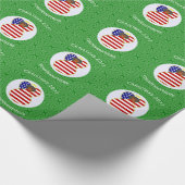 米国国旗のブラックエンジェルクリスマスプレゼントパーソナライズされたギフト ラッピングペーパー (角)