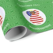 米国国旗のブラックエンジェルクリスマスプレゼントパーソナライズされたギフト ラッピングペーパー (ロールコーナー)