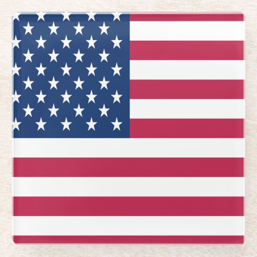 米国国旗のプライドデザイン-76353 ガラスコースター (正面)