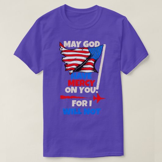 米国国旗のプライド神の慈悲USAF兵士ギフト Tシャツ (デザイン正面)