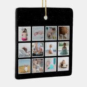 米国国旗のベビー一年目の写真コラージュ セラミックオーナメント (右)