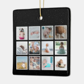 米国国旗のベビー一年目の写真コラージュ セラミックオーナメント (左)