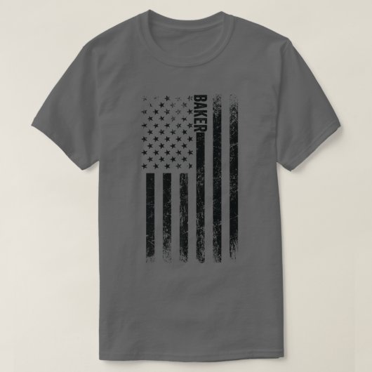 米国国旗のベーキング誇りを持った- American Baker Tシャツ (デザイン正面)