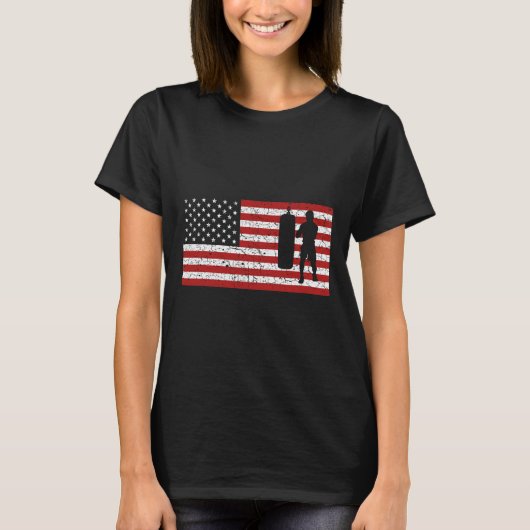米国国旗のボクシングボクシングギフト男性の女性 Tシャツ (正面)