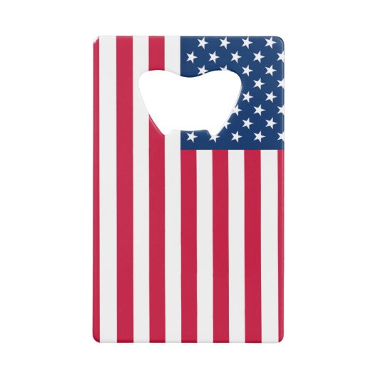 米国国旗のボトルオープナー クレジットカード栓抜き (正面)