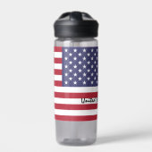 米国国旗のボトル、愛国的な米国、統一された州 ウォーターボトル (正面)