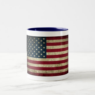 米国国旗のマグカップ ツートーンマグカップ