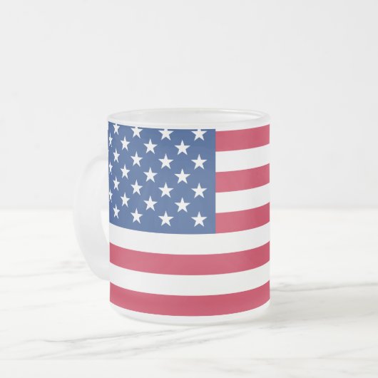 米国国旗のマグカップ フロストグラスマグカップ (正面左)