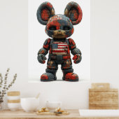 米国国旗のマスコット – モダン愛国的なウォールアート ポスター (キッチン)