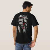 米国国旗のマッサージセラピストデカール Tシャツ (裏面フル)