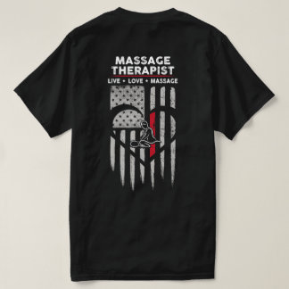 米国国旗のマッサージセラピストデカール Tシャツ