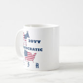 米国国旗のマップ民主パーティーロバの選挙年 コーヒーマグカップ (正面左)