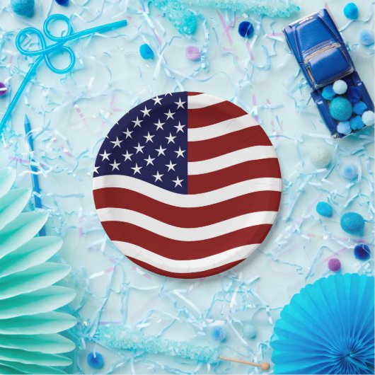 米国国旗のマーク7"パーティープレート – 米国プライド ペーパープレート (パーティー)