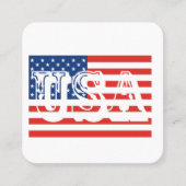 米国国旗のマーク スクエア名刺 (正面)