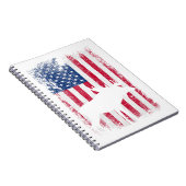 米国国旗のムース動物7月Faヴィンテージ4日 ノートブック (右側)