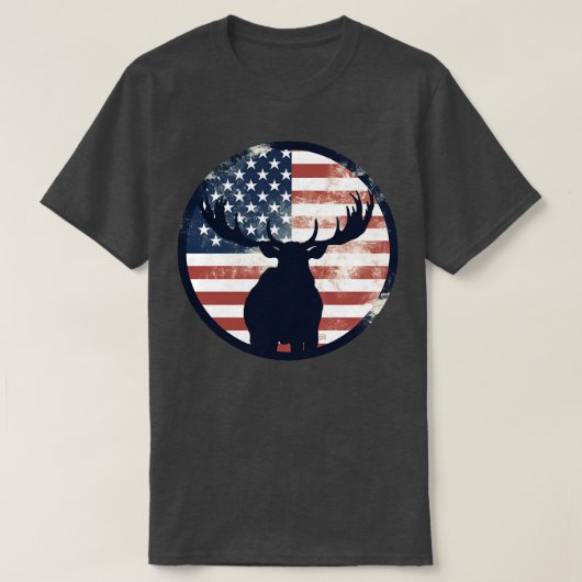 米国国旗のムース1 Tシャツ (デザイン正面)