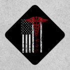 米国国旗のメディカルシンボル黒い愛国的なカドゥセウス