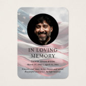 米国国旗のメモリアル写真祈りの言葉カード (正面)