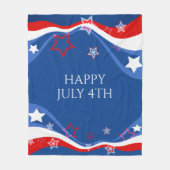 米国国旗のモダンデザイン フリースブランケット (正面)