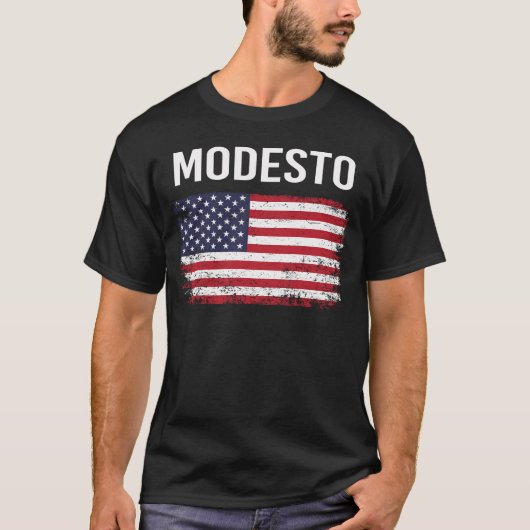 米国国旗のモデスト Tシャツ (正面)